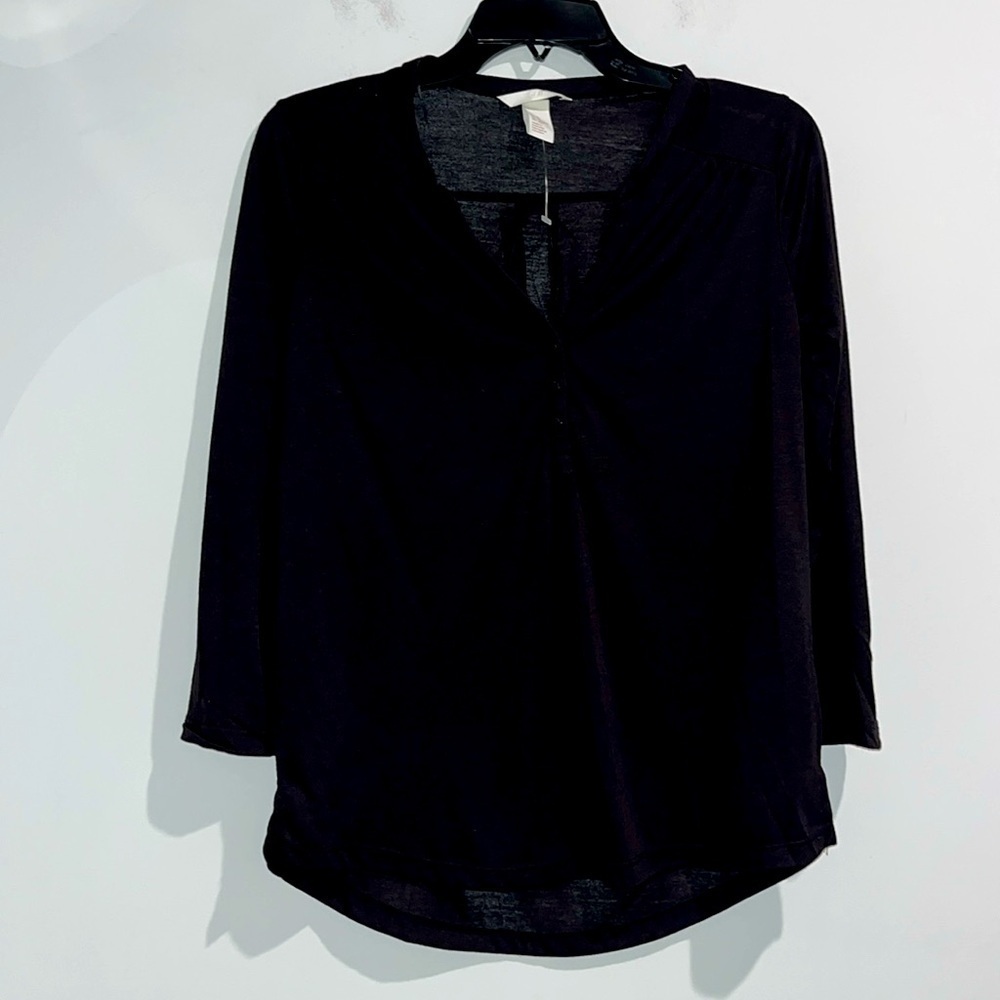 H&M black sheer top. Size XS. NWOT.